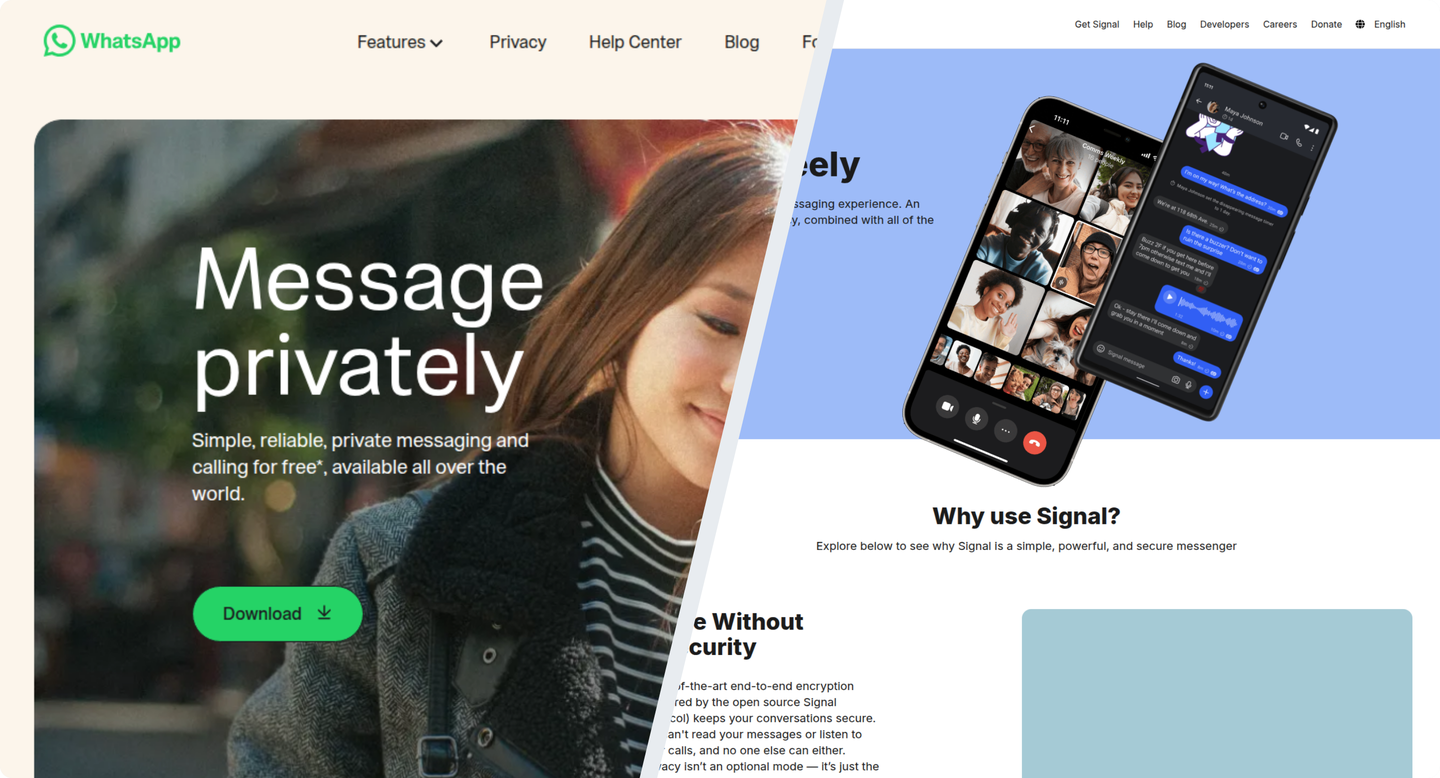 Signal vs WhatsApp: same encryption, different owners, and the owner is the product